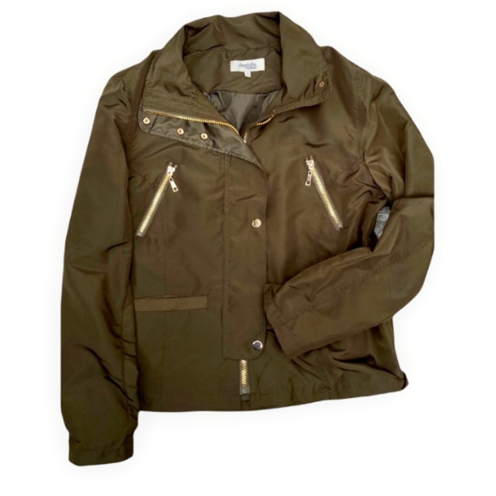 Charlotte Russe Shiny Olive Green Jacket